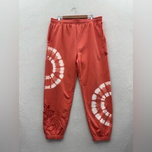 Disney Mickey Mouse Men’s Large Orange Tie Dye Disneyland Joggers Sweatpants